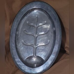 Antique Wilcox International Co Footed Silver Plated Meat Platter Tray